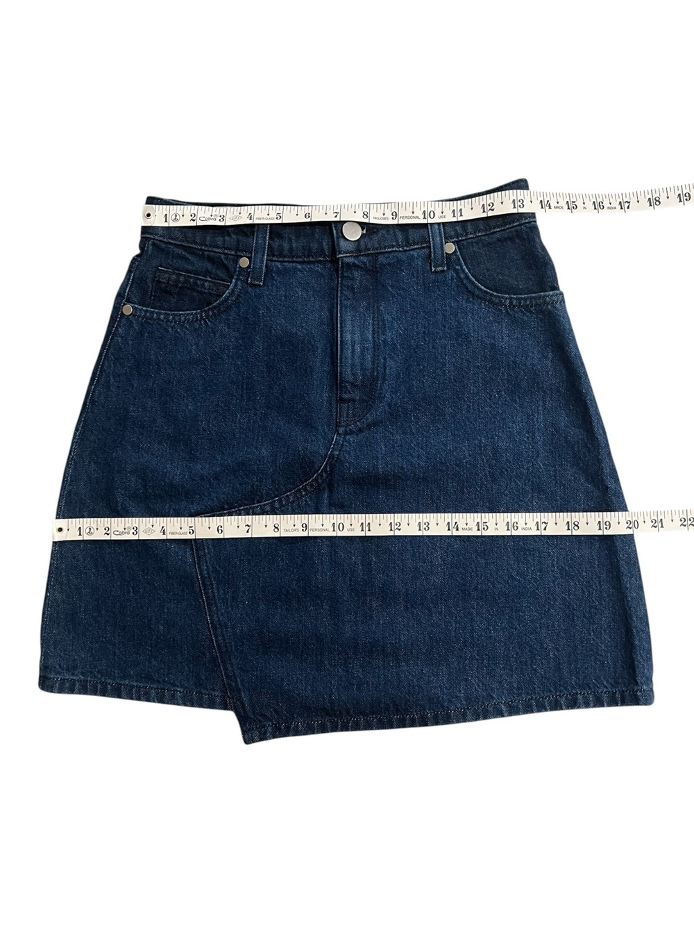 Baldwin Andie Asymmetrical Hem Denim Skirt - Picture 8 of 9